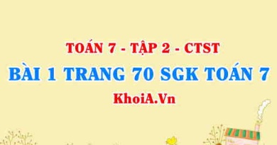 Bài 1 trang 70 SGK Toán 7 Tập 2 Chân trời sáng tạo